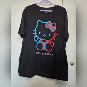 🌷Old Navy Women's XL Black Hello Kitty Red Blue Graphic T-Shirt